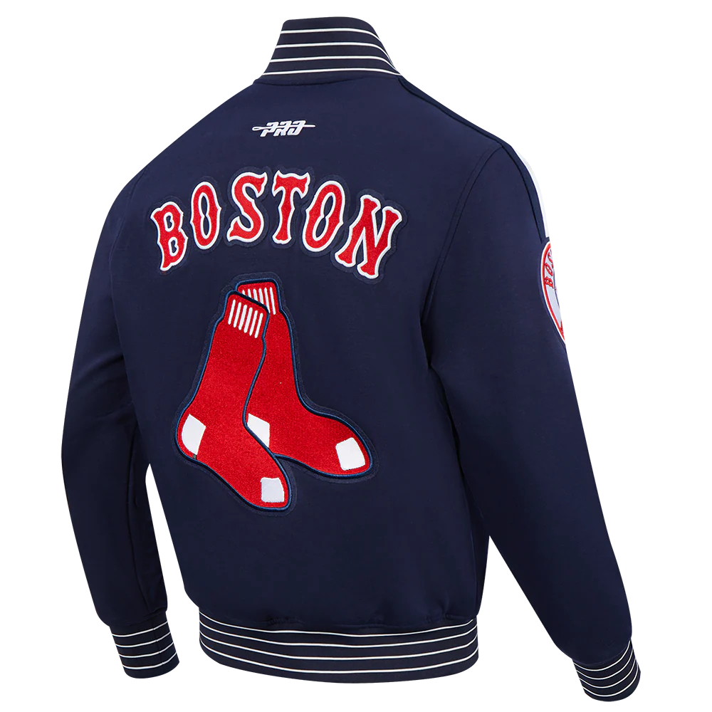 MLB BOSTON RED SOX CURRENT LOGO PRO GAME DAY MEN'S DOUBLE KNIT JACKET (MIDNIGHT NAVY/WHITE) - Image 4