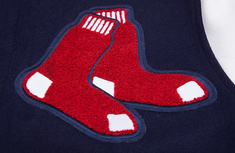 MLB BOSTON RED SOX MASHUP MEN'S RIB WOOL VARSITY JACKET (MIDNIGHT NAVY/RED/MIDNIGHT NAVY) - Image 10