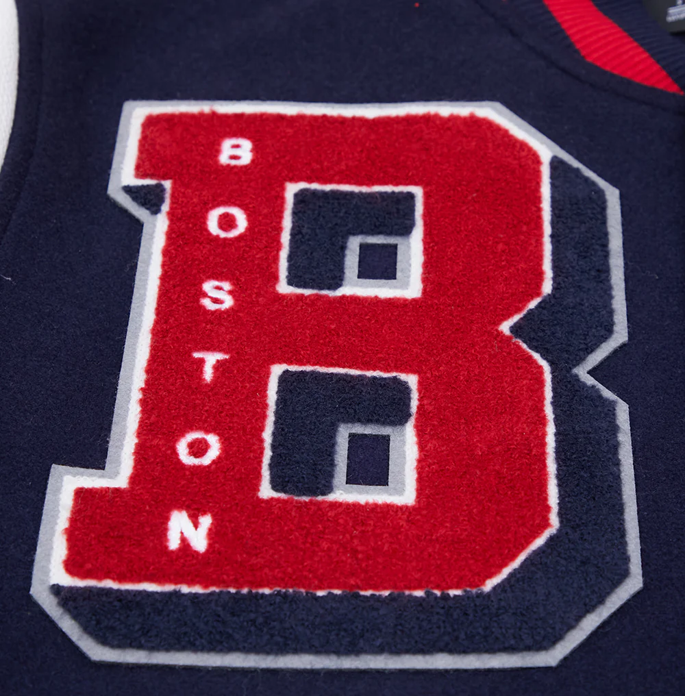 MLB BOSTON RED SOX MASHUP MEN'S RIB WOOL VARSITY JACKET (MIDNIGHT NAVY/RED/MIDNIGHT NAVY) - Image 6