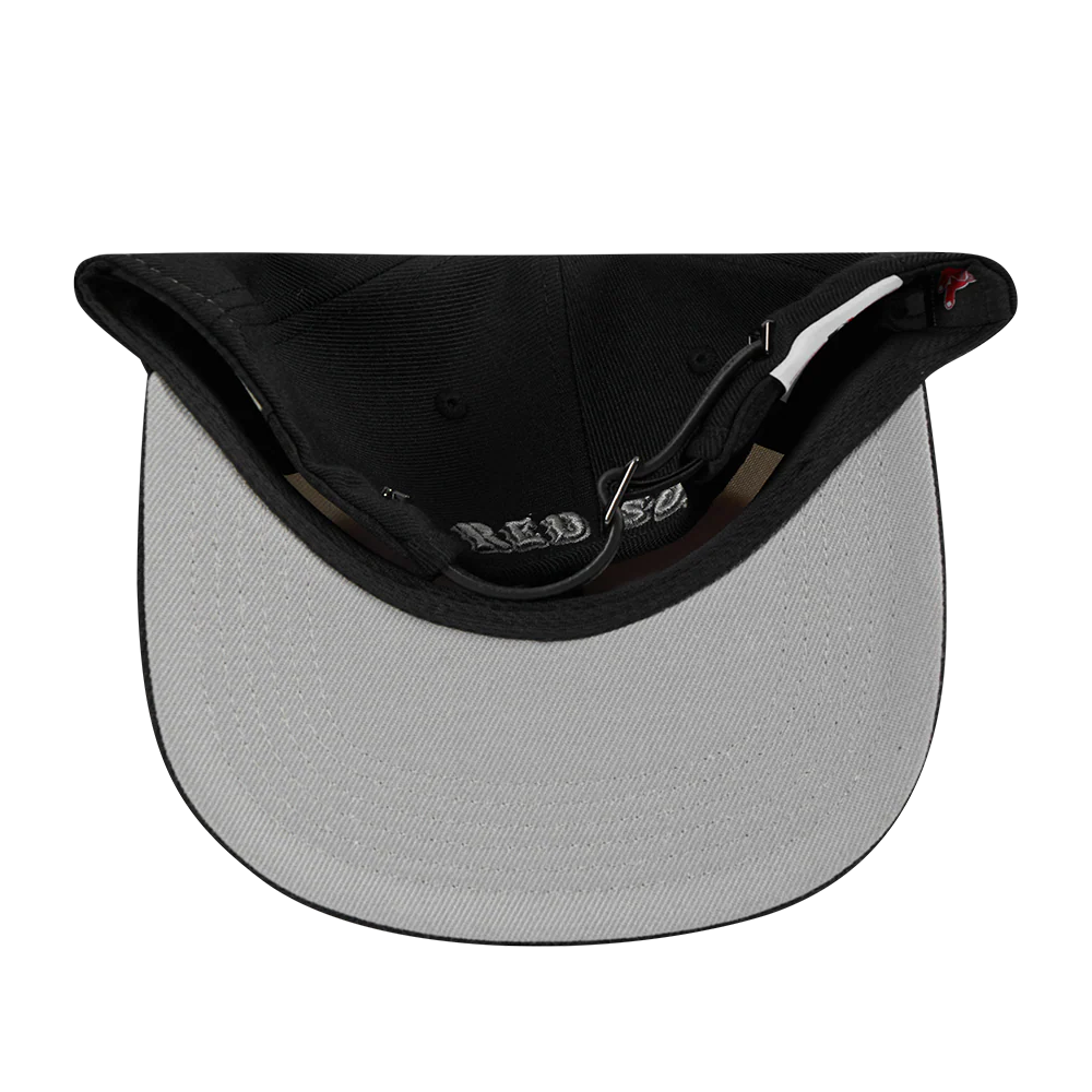 MLB BOSTON RED SOX REVERSE FRENCH TERRY WOOL BLEND PRO SIX STRAP (EGGSHELL/ BLACK) - Image 7