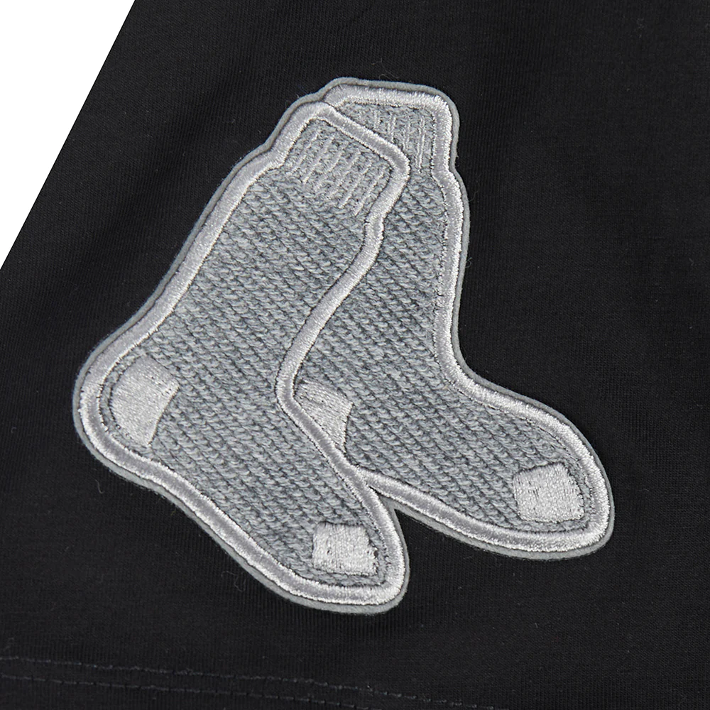 MLB BOSTON RED SOX REVERSE FRENCH TERRY WOMEN'S SINGLE JERSEY BOXY TOP (BLACK) - Image 10