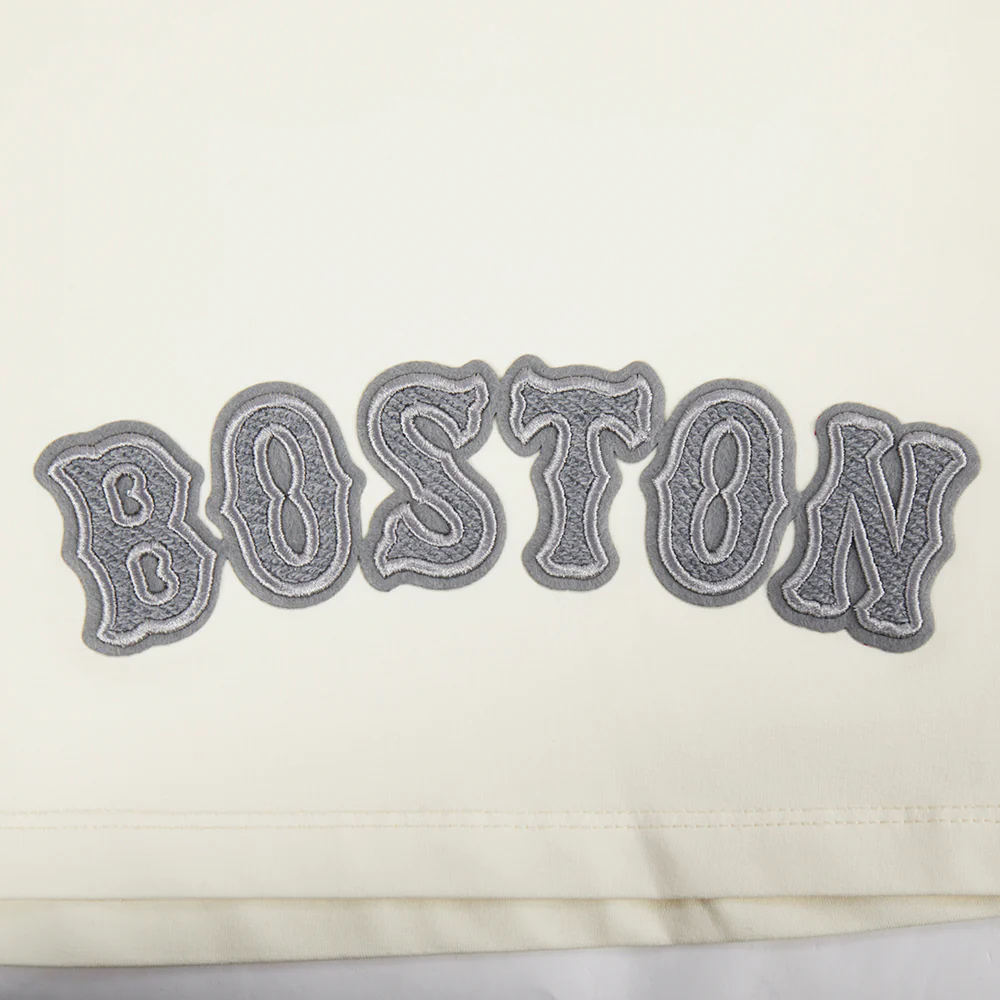MLB BOSTON RED SOX REVERSE FRENCH TERRY WOMEN'S SINGLE JERSEY BOXY TOP (EGGSHELL) - Image 9