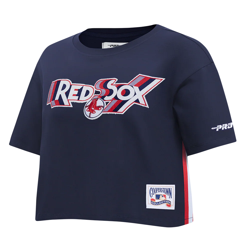 MLB BOSTON RED SOX RETRO ELEVATION WOMEN'S SINGLE JERSEY BOXY TOP (MIDNIGHT NAVY) - Image 2