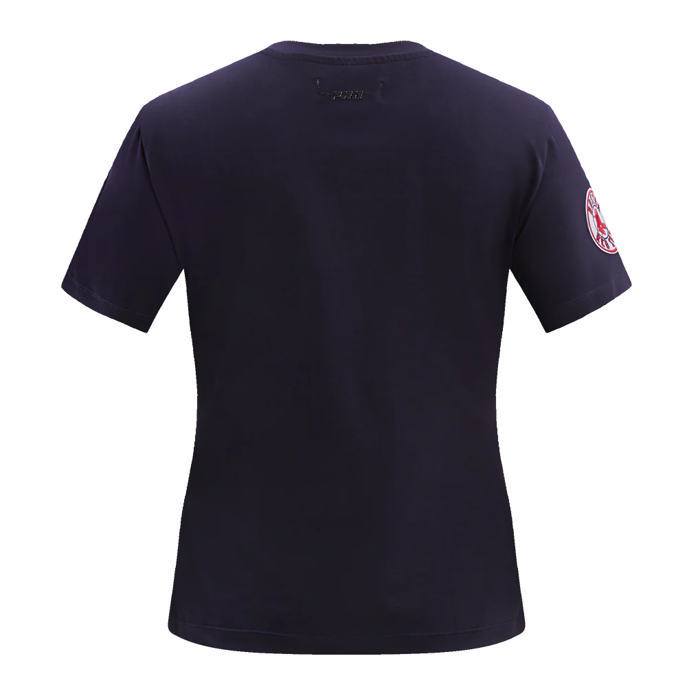 MLB BOSTON RED SOX CLASSIC SHORT SLEEVE WOMEN'S SINGLE JERSEY SLIM FIT TOP (MIDNIGHT NAVY) - Image 4