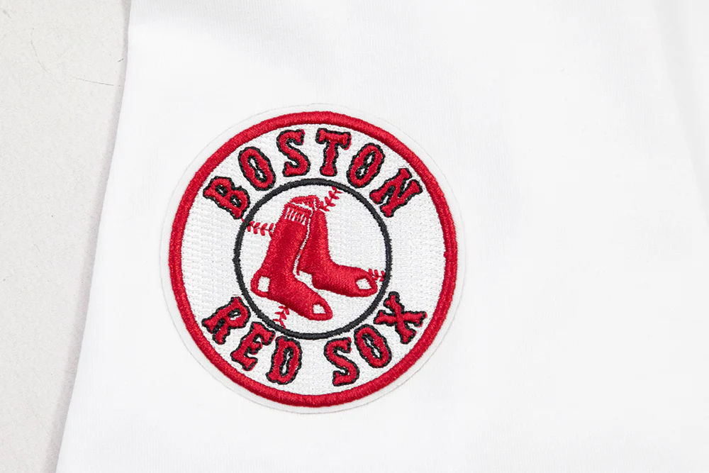 MLB BOSTON RED SOX CLASSIC SHORT SLEEVE WOMEN'S SINGLE JERSEY SLIM FIT TOP (WHITE) - Image 5