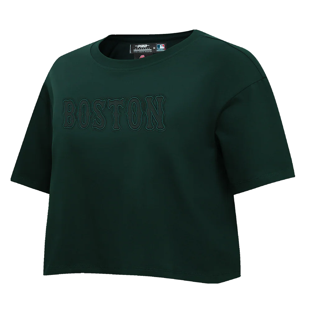 MLB BOSTON RED SOX NEUTRAL WOMEN'S BOXY TOP (FOREST GREEN) - Image 2