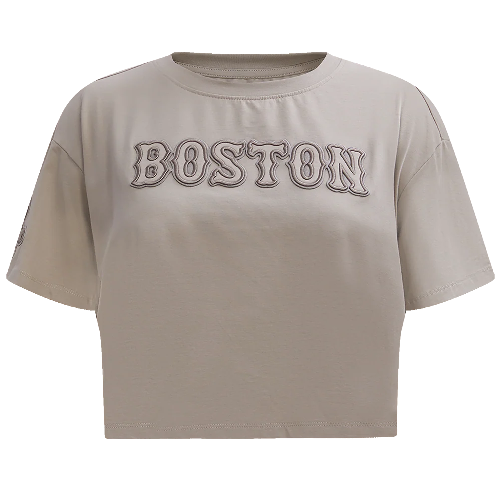 MLB BOSTON RED SOX NEUTRAL WOMEN'S BOXY TOP (TAUPE)