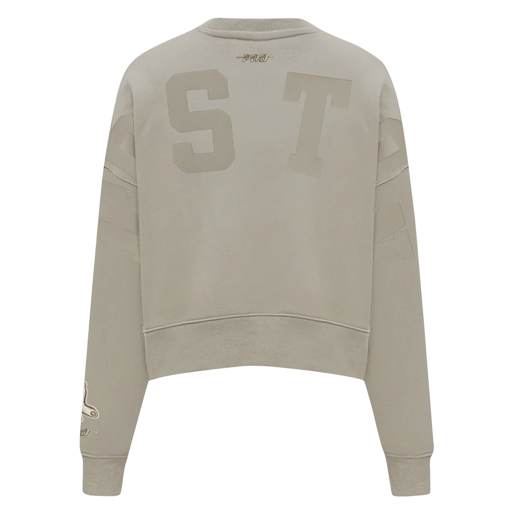 MLB BOSTON RED SOX WINGSPAN WOMEN'S FLC CREWNECK (TAUPE) - Image 5