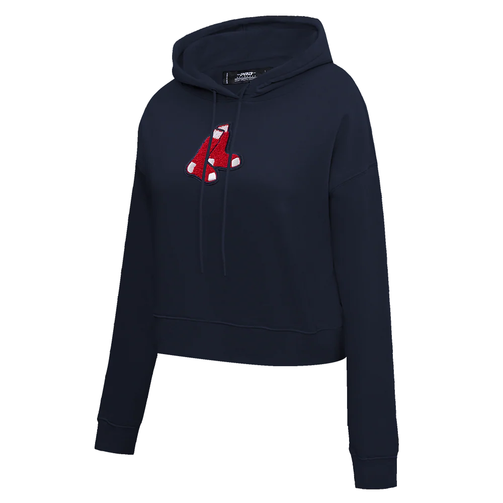 MLB BOSTON RED SOX CLASSIC WOMEN'S CROPPED PULLOVER HOODIE (MIDNIGHT NAVY) - Image 2
