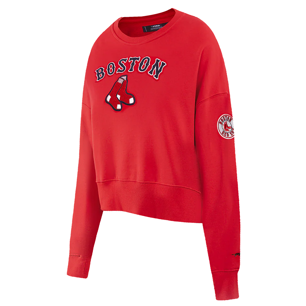 MLB BOSTON RED SOX CLASSIC WOMEN'S CREWNECK (RED) - Image 2