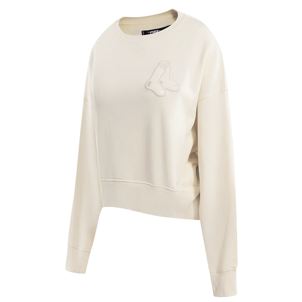 MLB BOSTON RED SOX NEUTRAL WOMEN'S CREWNECK (EGGSHELL) - Image 2