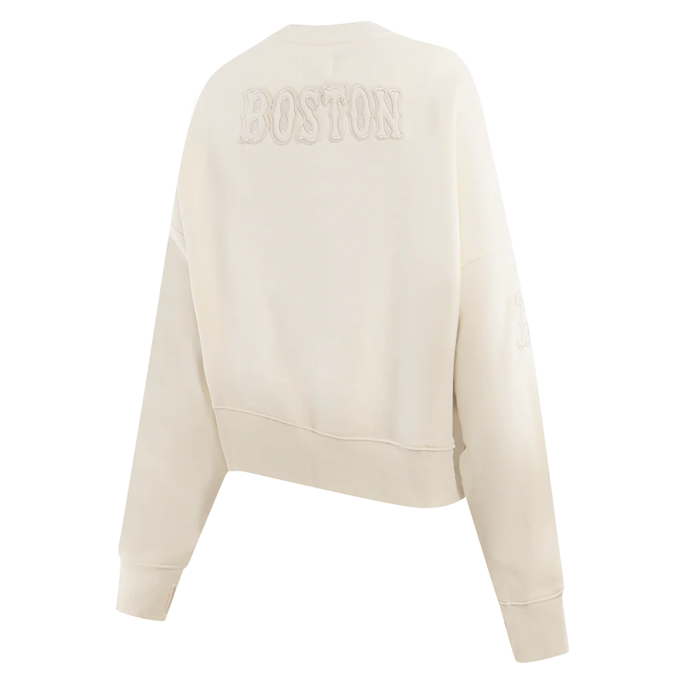 MLB BOSTON RED SOX NEUTRAL WOMEN'S CREWNECK (EGGSHELL) - Image 3