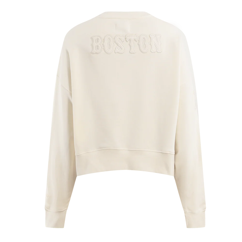 MLB BOSTON RED SOX NEUTRAL WOMEN'S CREWNECK (EGGSHELL) - Image 4