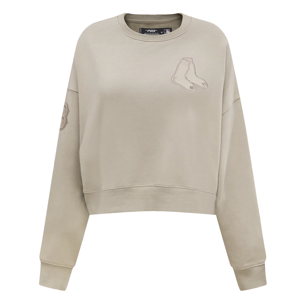 MLB BOSTON RED SOX NEUTRAL WOMEN'S CREWNECK (TAUPE)