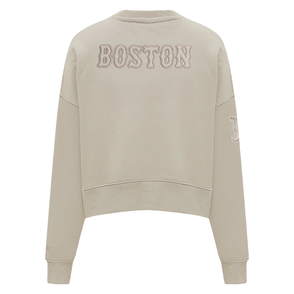 MLB BOSTON RED SOX NEUTRAL WOMEN'S CREWNECK (TAUPE) - Image 3