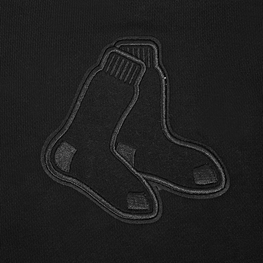 MLB BOSTON RED SOX NEUTRAL WOMEN'S CROPPED PULLOVER HOODIE (BLACK) - Image 5