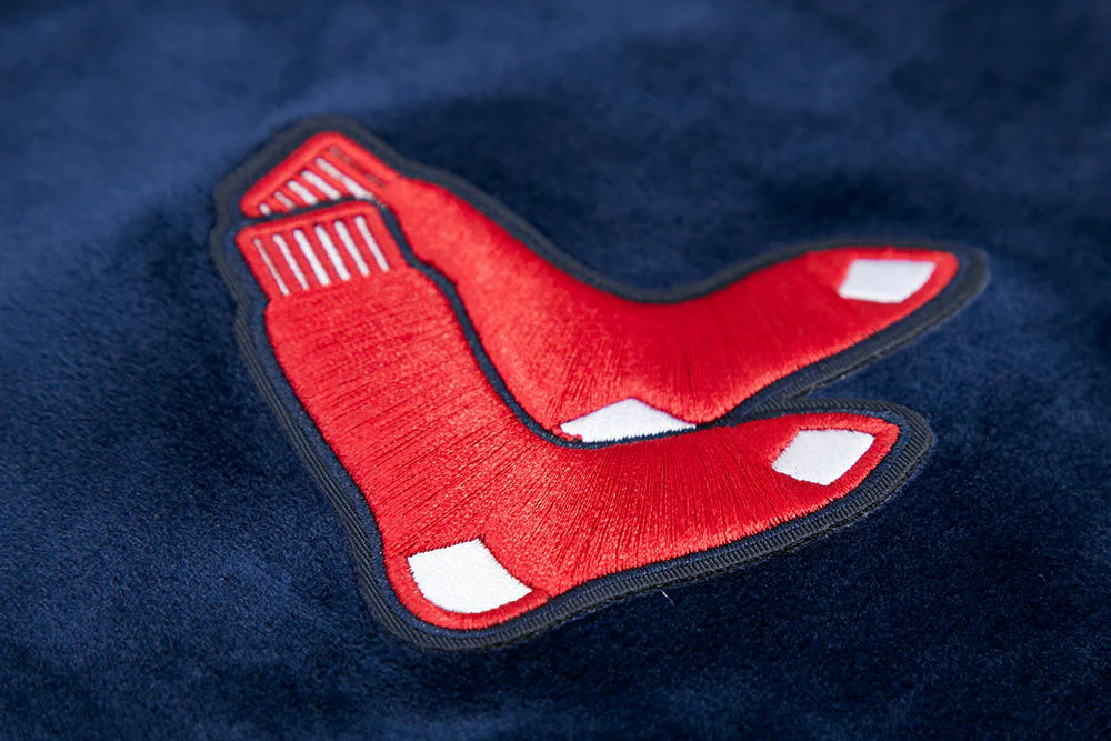 MLB BOSTON RED SOX CLASSIC WOMEN'S VELOUR FULL ZIP PULLOVER HOODIE (MIDNIGHT NAVY) - Image 5