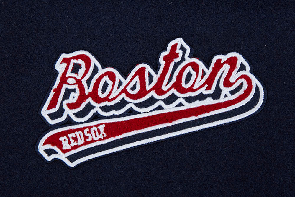 MLB BOSTON RED SOX SCRIPT TAIL WOMEN'S WOOL VARSITY JACKET (MIDNIGHT NAVY/RED/MIDNIGHT NAVY) - Image 5