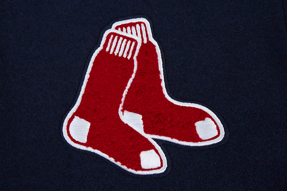 MLB BOSTON RED SOX SCRIPT TAIL WOMEN'S WOOL VARSITY JACKET (MIDNIGHT NAVY/RED/MIDNIGHT NAVY) - Image 6