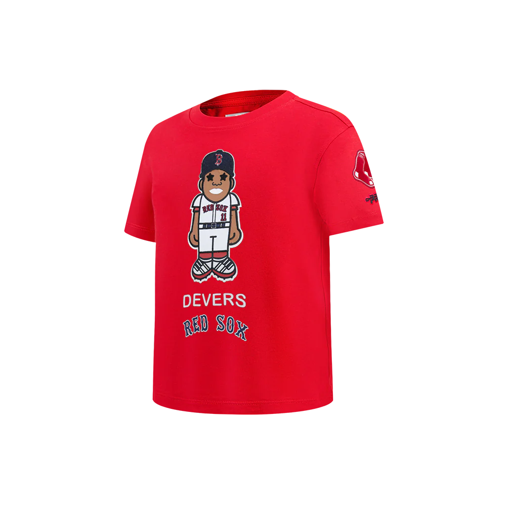 MLB BOSTON RED SOX RAFAEL DEVERS  #11 AVATAR LITTLE BOYS SHORT SLEEVE TOP (RED) - Image 2