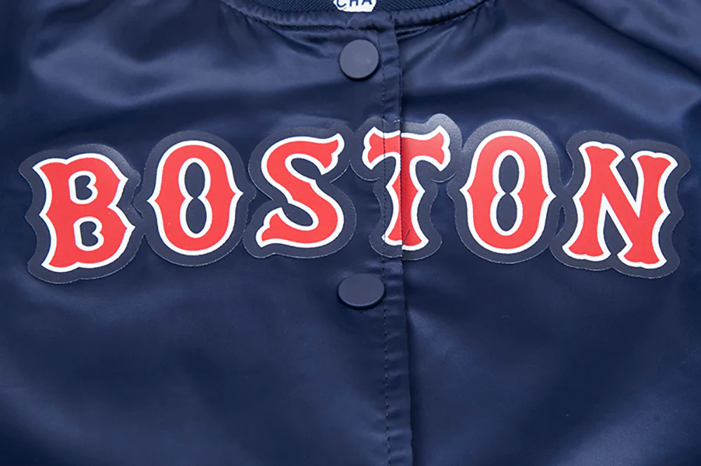 MLB BOSTON RED SOX CLASSIC WOMEN'S SATIN JACKET (MIDNIGHT NAVY) - Image 5