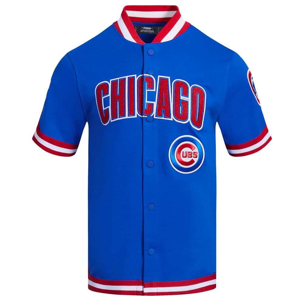 MLB CHICAGO CUBS CLASSIC MEN'S WARM UP JACKET (ROYAL BLUE/RED)