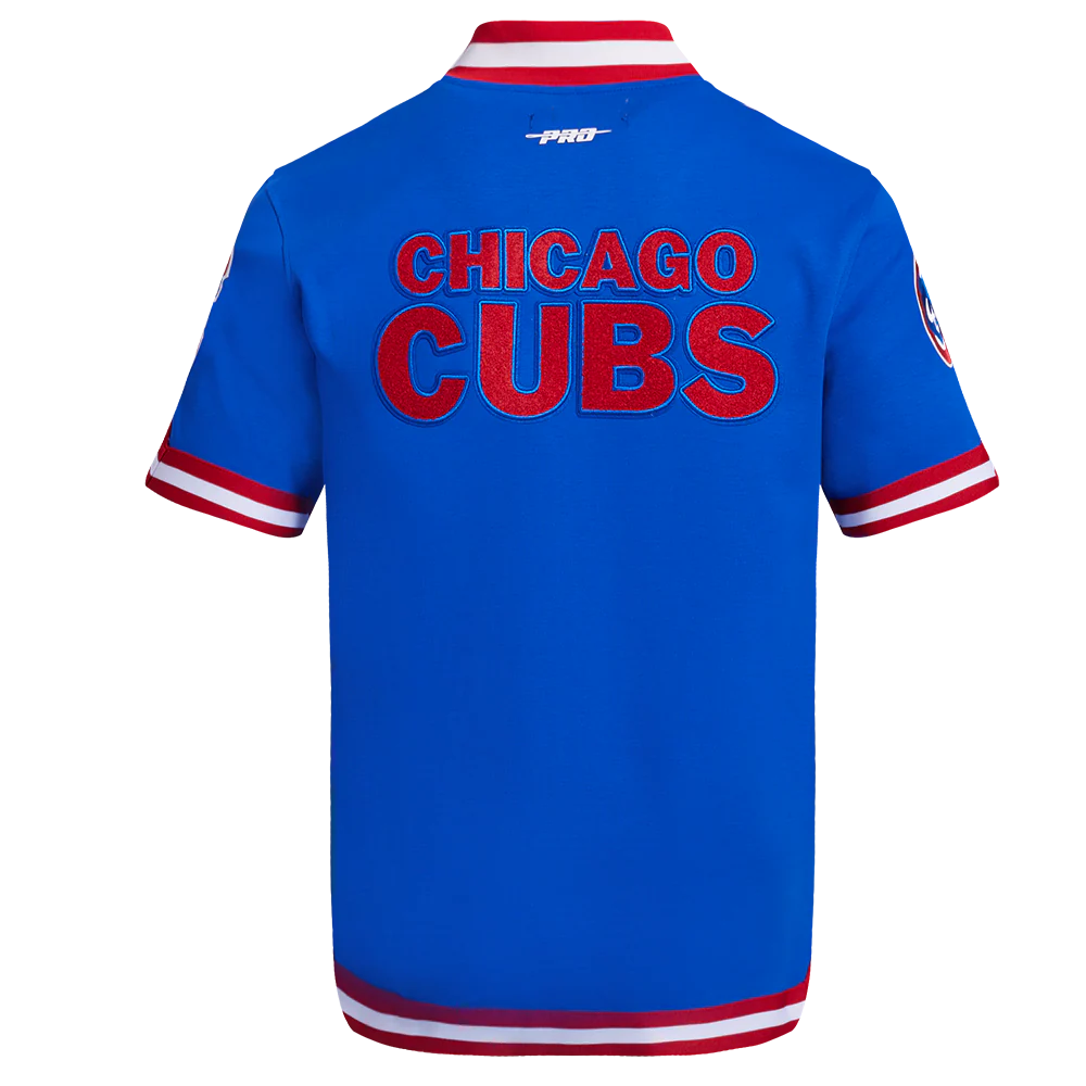 MLB CHICAGO CUBS CLASSIC MEN'S WARM UP JACKET (ROYAL BLUE/RED) - Image 3