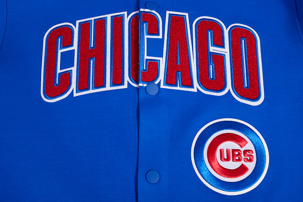 MLB CHICAGO CUBS CLASSIC MEN'S WARM UP JACKET (ROYAL BLUE/RED) - Image 5