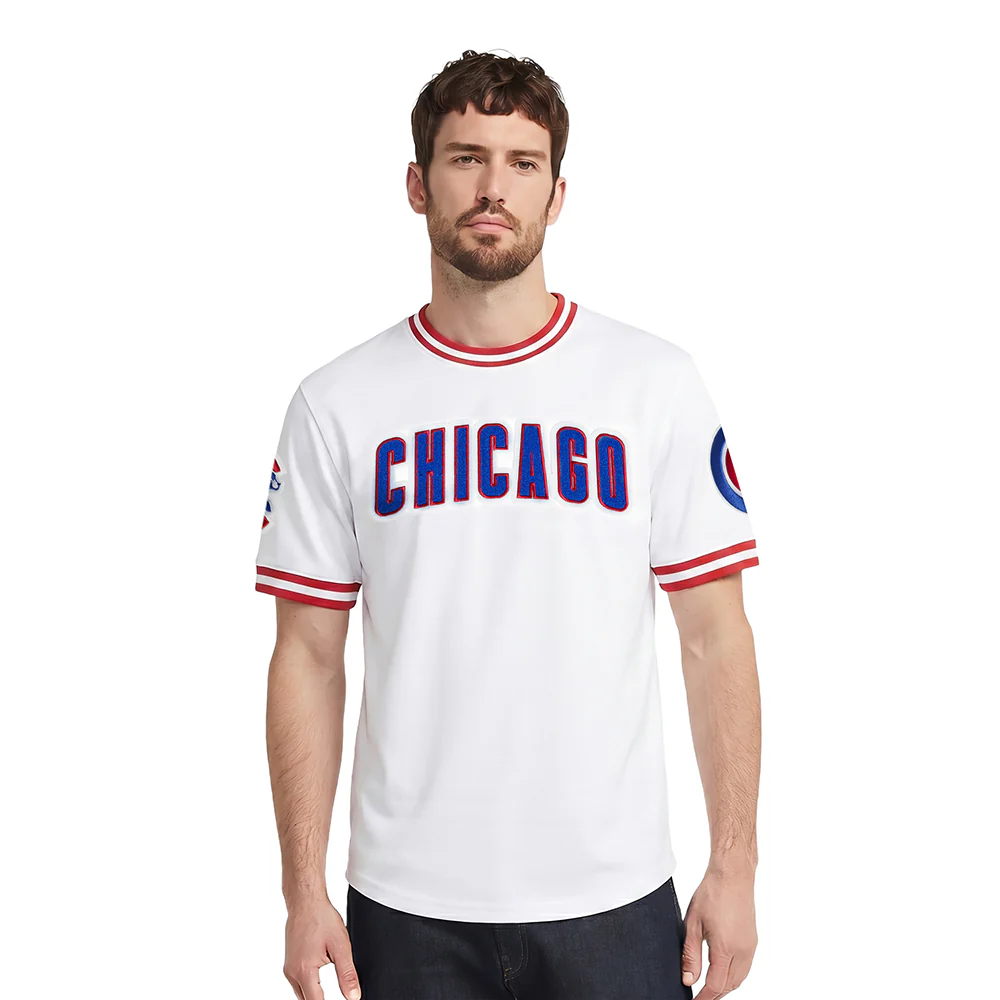MLB CHICAGO CUBS CLASSIC CHENILLE MEN'S S/S TEE (WHITE/RED)