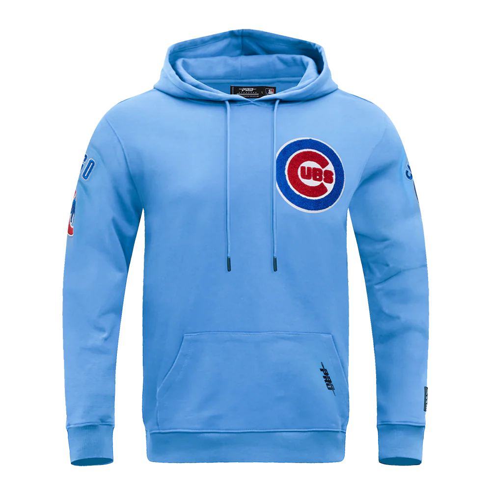 MLB CHICAGO CUBS CLASSIC CHENILLE MEN'S PULLOVER HOODIE (UNIVERSITY BLUE)