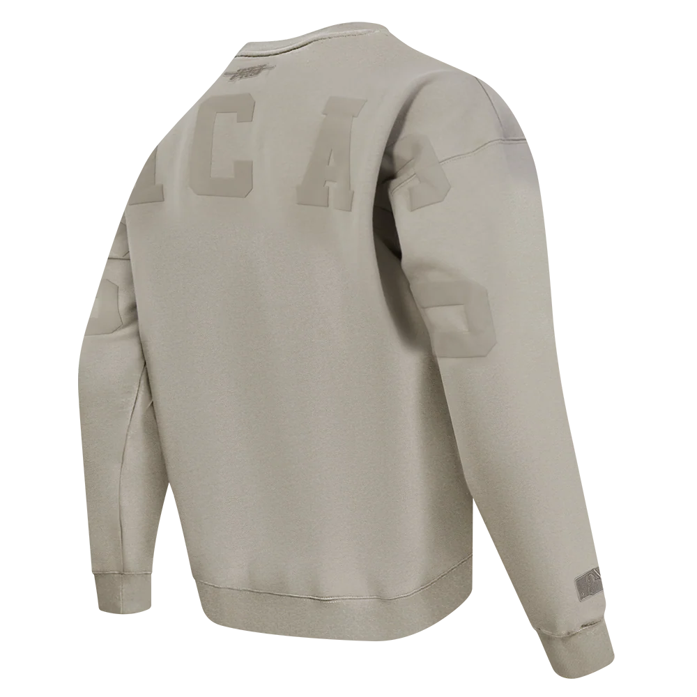 MLB CHICAGO CUBS WINGSPAN MEN'S DROP SHOULDER FLEECE CREWNECK (TAUPE) - Image 6