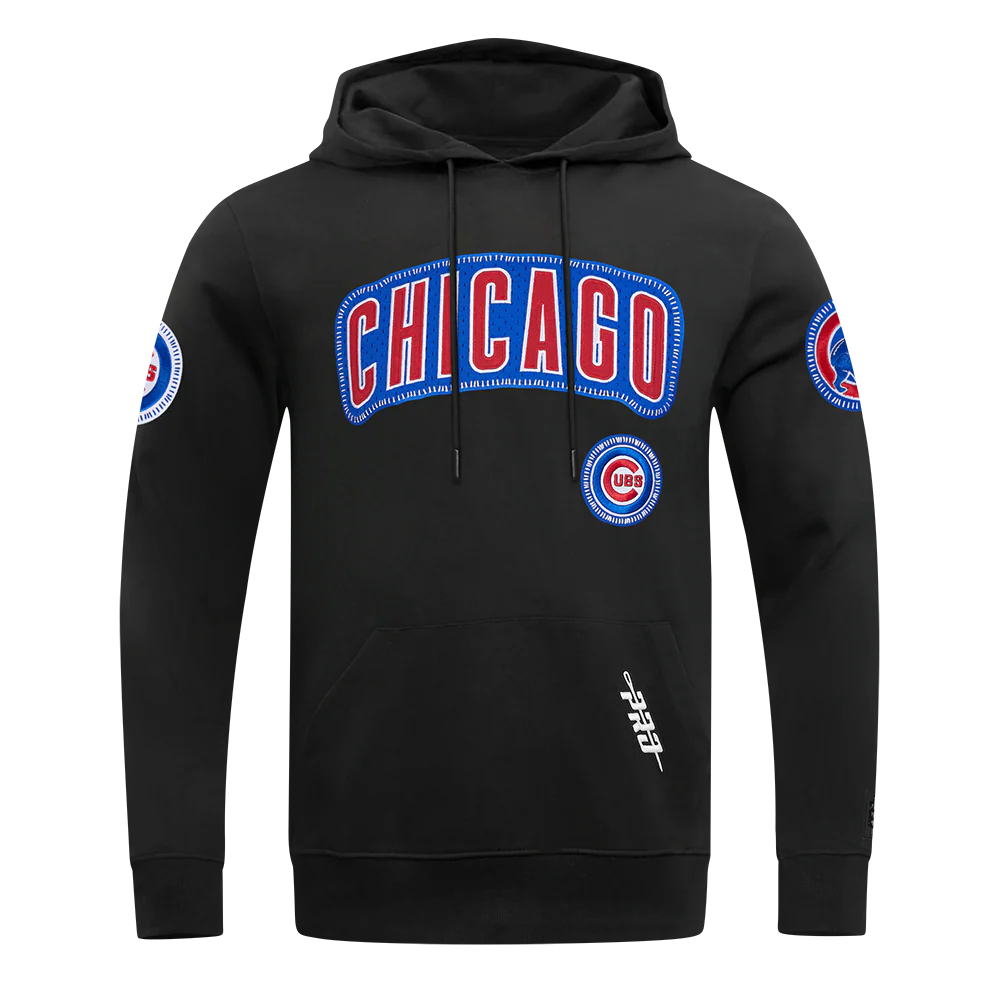 MLB CHICAGO CUBS DIY PICK STITCH MEN'S DK PO HOODIE (BLACK)