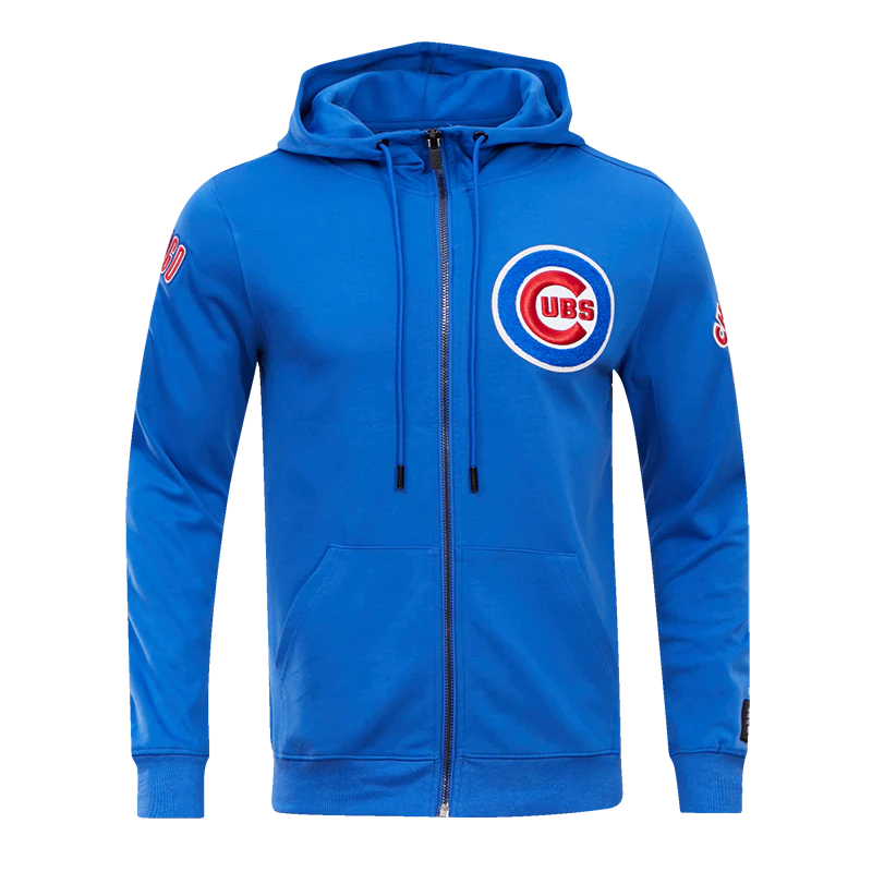 MLB CHICAGO CUBS CLASSIC CHENILLE MEN'S FULL ZIP HOODIE (ROYAL BLUE)