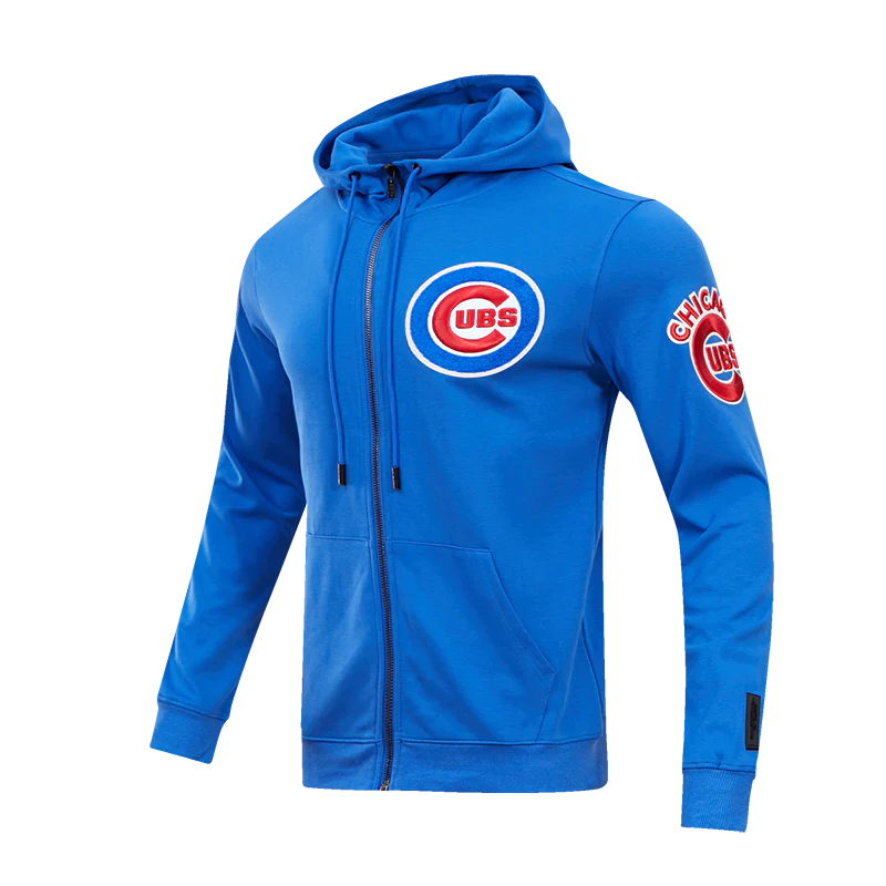 MLB CHICAGO CUBS CLASSIC CHENILLE MEN'S FULL ZIP HOODIE (ROYAL BLUE) - Image 2