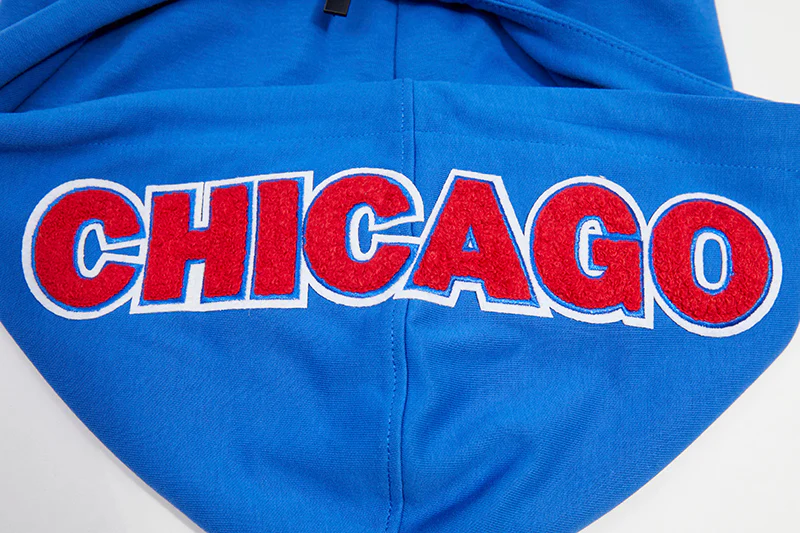 MLB CHICAGO CUBS CLASSIC CHENILLE MEN'S FULL ZIP HOODIE (ROYAL BLUE) - Image 8