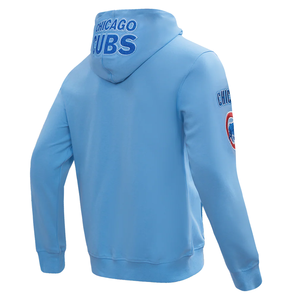 MLB CHICAGO CUBS CLASSIC CHENILLE MEN'S FULL ZIP PULLOVER HOODIE (UNIVERSITY BLUE) - Image 4