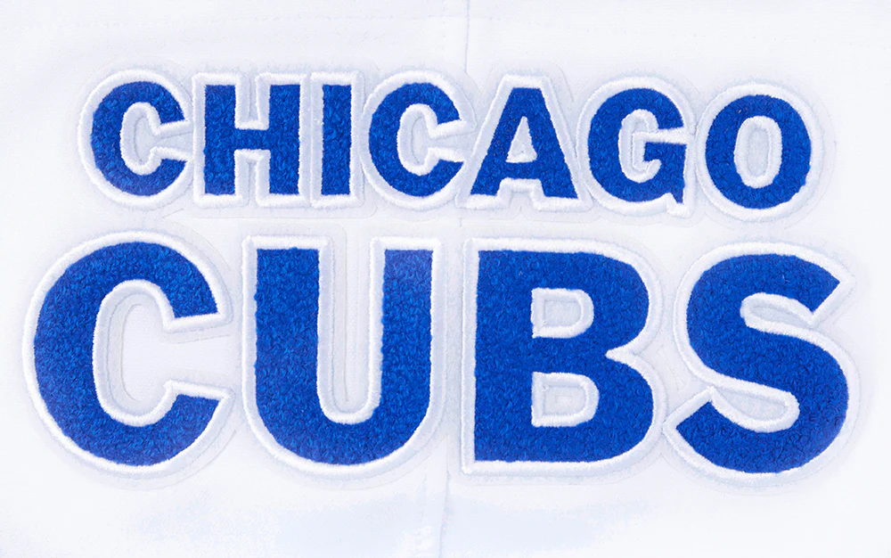 MLB CHICAGO CUBS CLASSIC CHENILLE MEN'S FULL ZIP PULLOVER HOODIE (WHITE) - Image 5