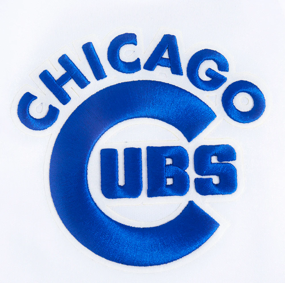 MLB CHICAGO CUBS CLASSIC CHENILLE MEN'S FULL ZIP PULLOVER HOODIE (WHITE) - Image 6