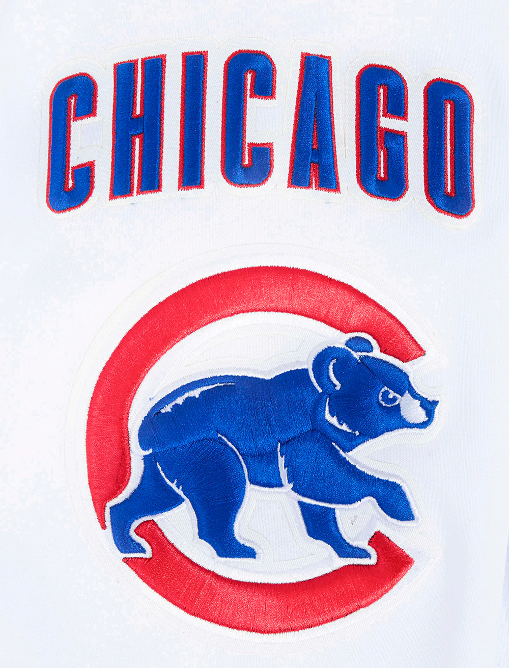 MLB CHICAGO CUBS CLASSIC CHENILLE MEN'S FULL ZIP PULLOVER HOODIE (WHITE) - Image 8