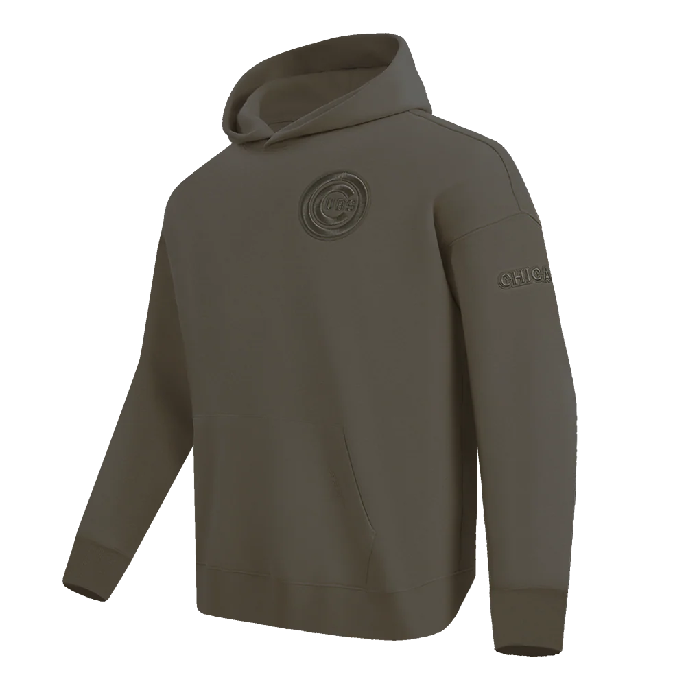 MLB CHICAGO CUBS NEUTRAL MEN'S DROP SHOULDER PO HOODIE (DARK TAUPE) - Image 2
