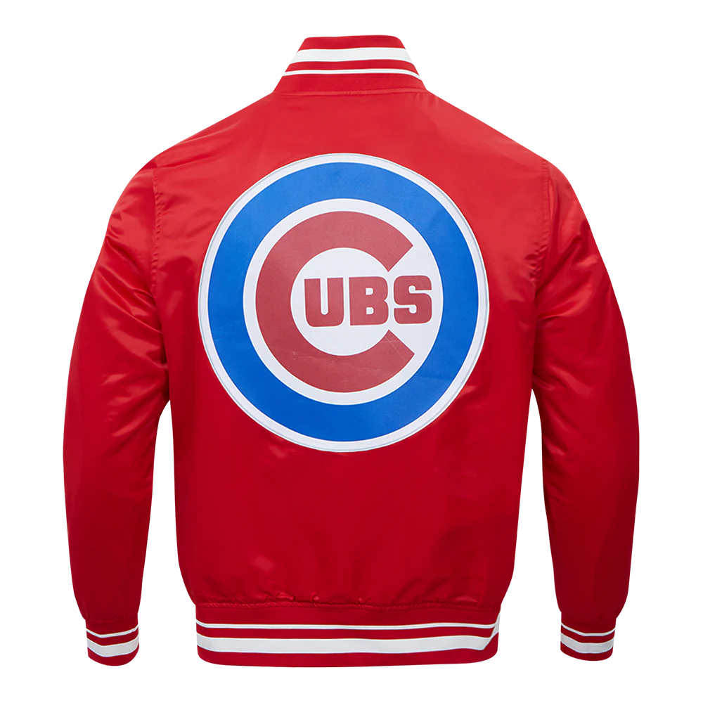 MLB CHICAGO CUBS SCRIPT TAIL MEN'S SATIN JACKET (RED) - Image 3