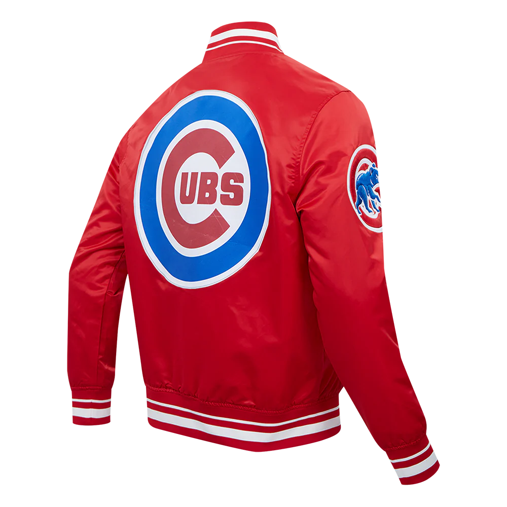 MLB CHICAGO CUBS SCRIPT TAIL MEN'S SATIN JACKET (RED) - Image 4