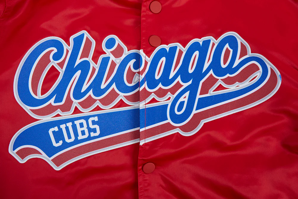 MLB CHICAGO CUBS SCRIPT TAIL MEN'S SATIN JACKET (RED) - Image 5