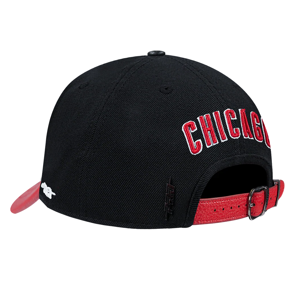 MLB CHICAGO CUBS DIY PICK STITCH LEATHER PINCH FRONT STRAPBACK (BLACK) - Image 3