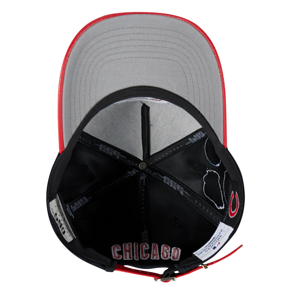 MLB CHICAGO CUBS DIY PICK STITCH LEATHER PINCH FRONT STRAPBACK (BLACK) - Image 6