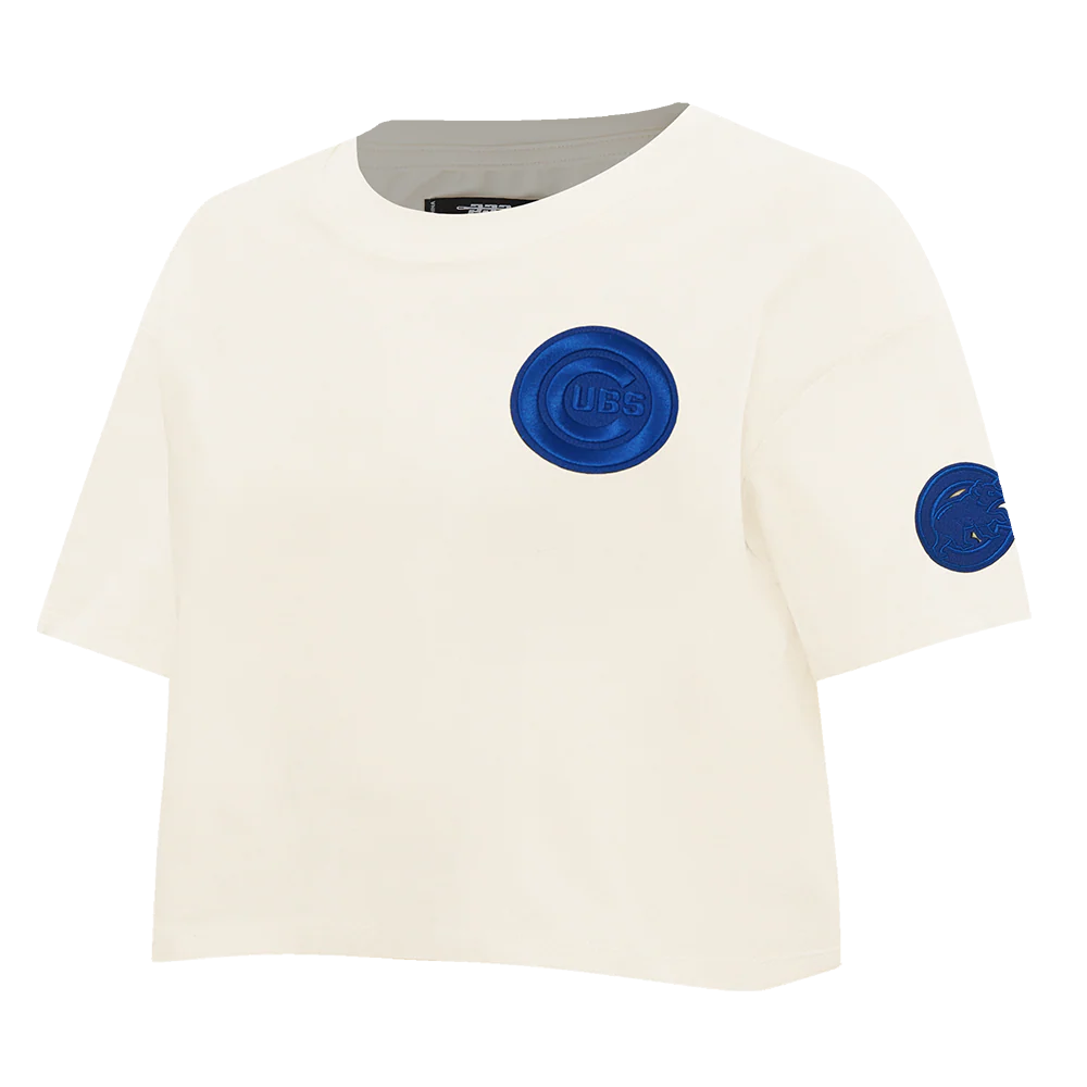 MLB CHICAGO CUBS TRIPLE TONAL SINGLE JERSEY BOXY WOMEN'S TEE (EGGSHELL) - Image 2
