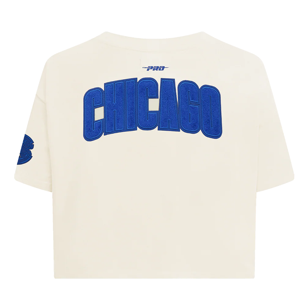 MLB CHICAGO CUBS TRIPLE TONAL SINGLE JERSEY BOXY WOMEN'S TEE (EGGSHELL) - Image 3