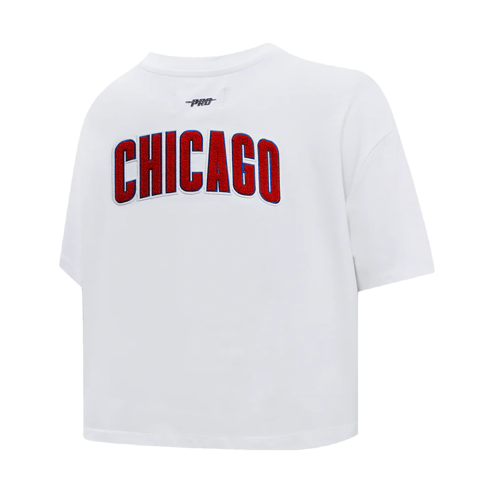 MLB CHICAGO CUBS CLASSIC WOMEN'S BOXY TOP (WHITE) - Image 4