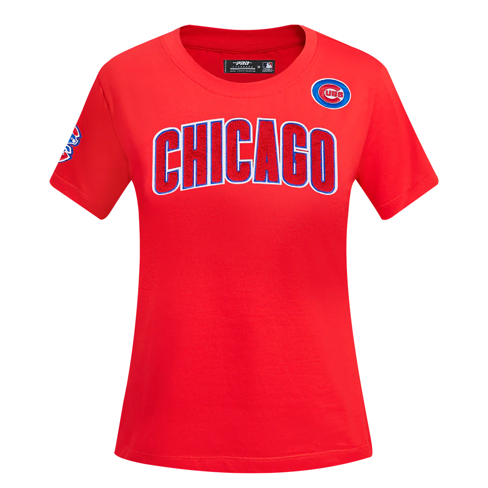MLB CHICAGO CUBS CLASSIC SHORT SLEEVE WOMEN'S SLIM FIT TOP (RED)