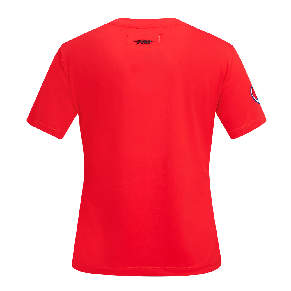 MLB CHICAGO CUBS CLASSIC SHORT SLEEVE WOMEN'S SLIM FIT TOP (RED) - Image 3